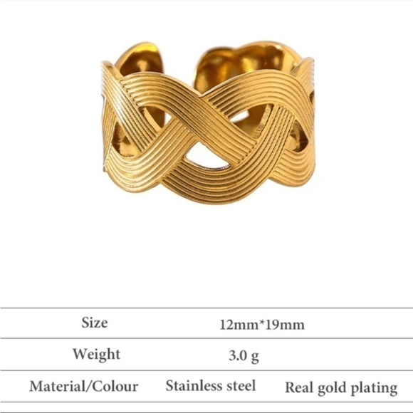 New Gold Weave Adjustable Ring - Picture 5 of 11